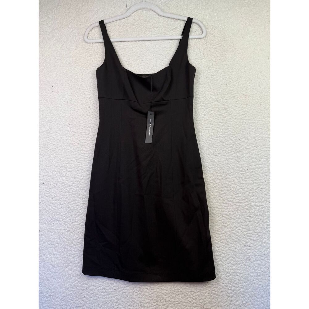 NEW ELIE TAHARI Gaylan Dress Size‎ 2 Rayon Wool Babydoll Black Goth Lined